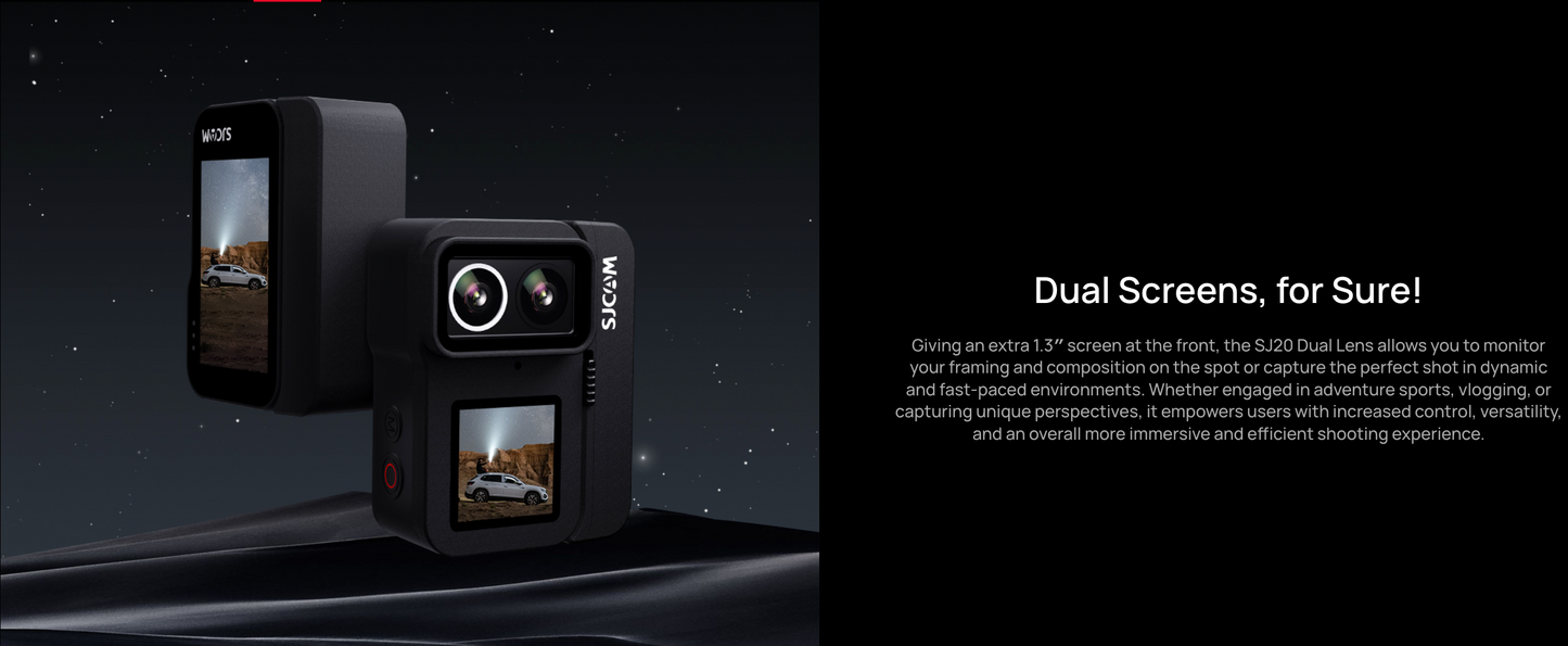 SJCAM SJ20 Dual Lens Action Camera Rental/ $20per day + $80 deposit