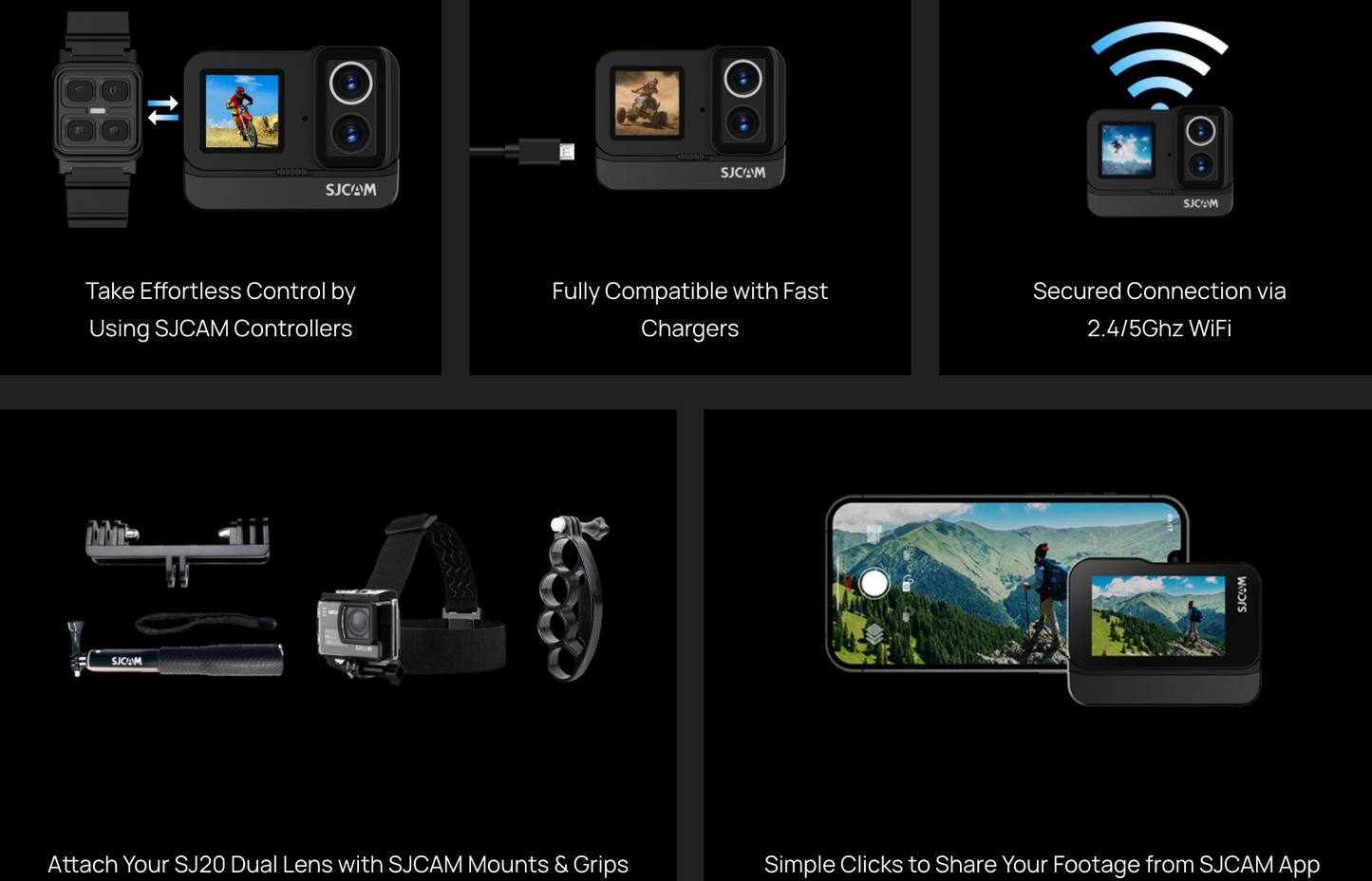 SJCAM SJ20 Dual Lens Action Camera Rental/  $20per day + $80 deposit